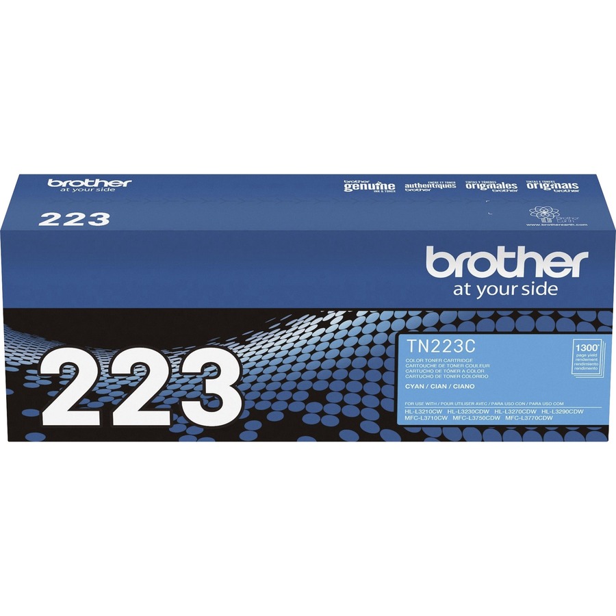 Brother Genuine TN-223C Standard Yield Cyan Toner Cartridge - 1300 Pages