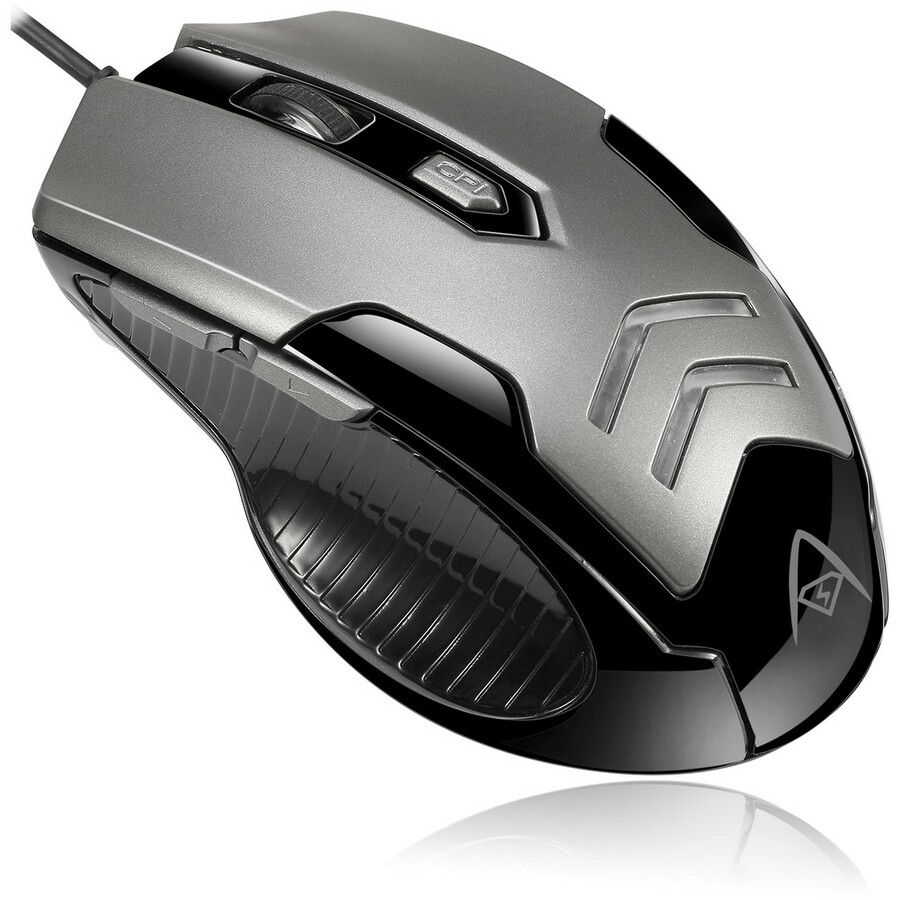 Adesso Multi-Color 6-Button Gaming Mouse - Optical - Cable - No - Black, Gray - USB - 3200 dpi - Scroll Wheel - 6 Button(s) - Right-handed Only - Mice - ADEIMOUSEX1