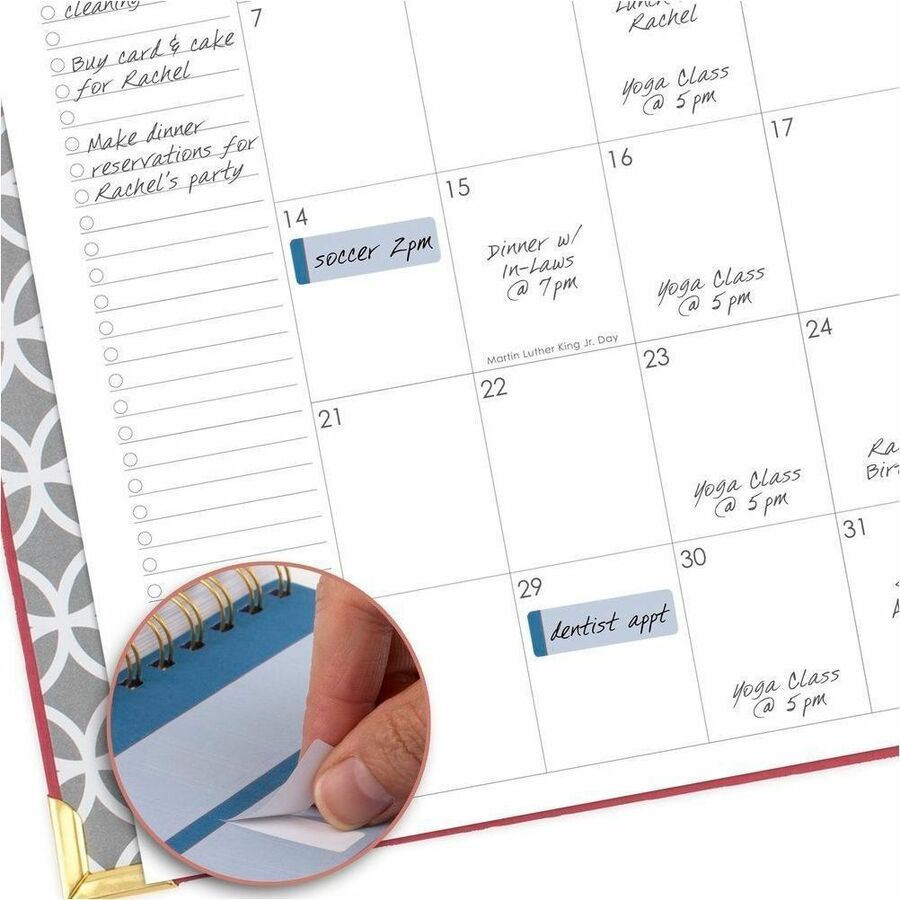 At-A-Glance Harmony 2024 Hardcover Daily Monthly Planner, Berry, Medium, 7" x 8 3/4" - Medium Size - Daily, Monthly - 12 Month - January 2024 - December 2024 - 7:00 AM to 8:00 PM - Hourly - 1 Month, 1 Day Double Page Layout - 7" x 8 3/4" White Sheet - Wir