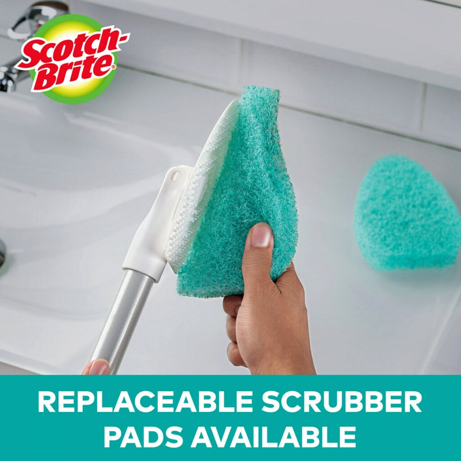 Scotch-Brite Bath Scrubber - 24" Handle Length - Plastic Handle - 1 Each