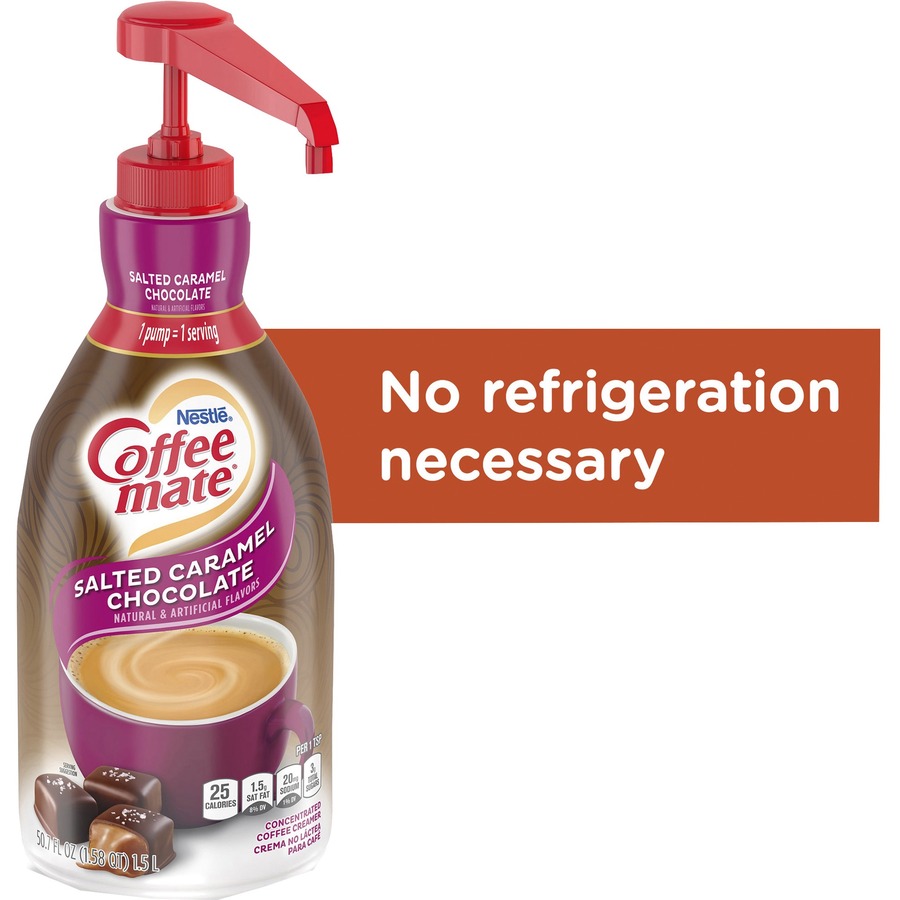 Coffee mate Salted Caramel Chocolate Flavor Concentrated Coffee Creamer - Salted Caramel Chocolate Flavor - 50.7 fl oz - 2 / Carton Bottle - 600 Serving