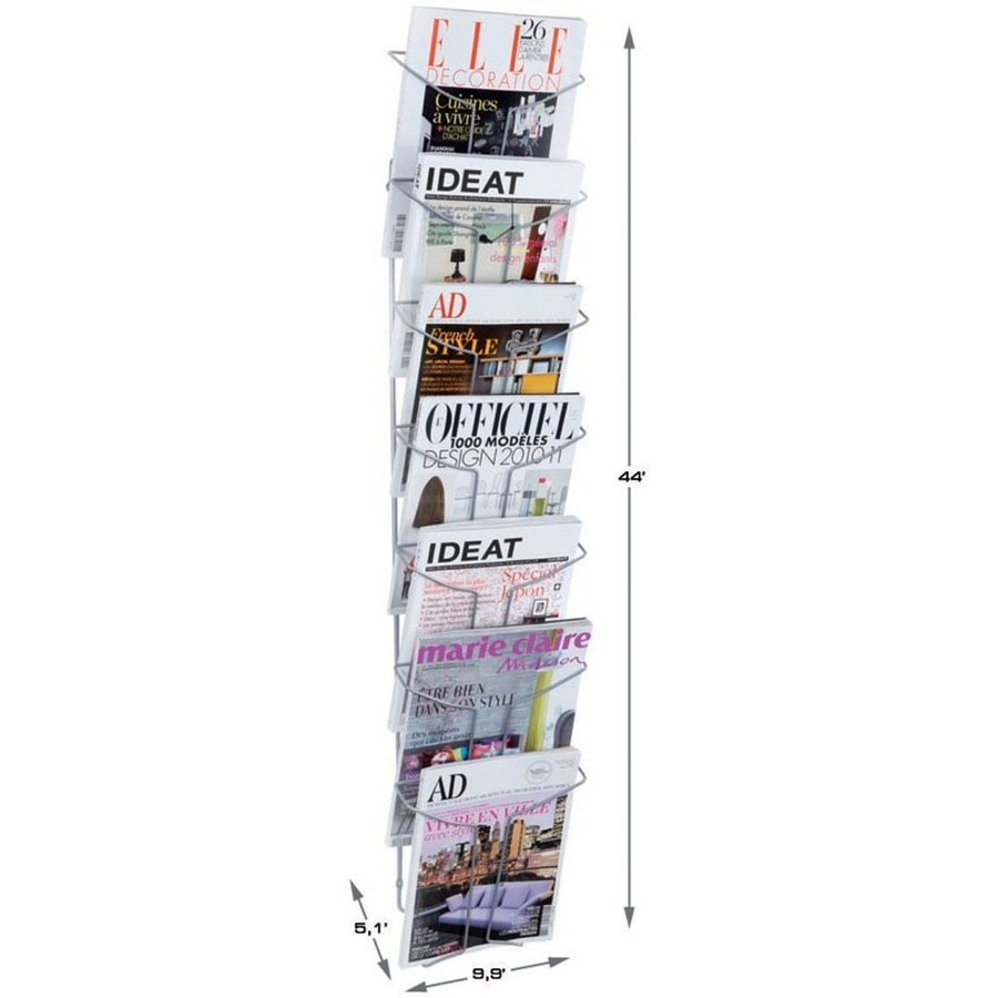 Alba Wire A4 Display 7 Compartments - 400 x Sheet - 7 Compartment(s) - 1.57" - 44.1" Height x 9.8" Width x 5.1" Depth - Chrome - Metal - 1 Each