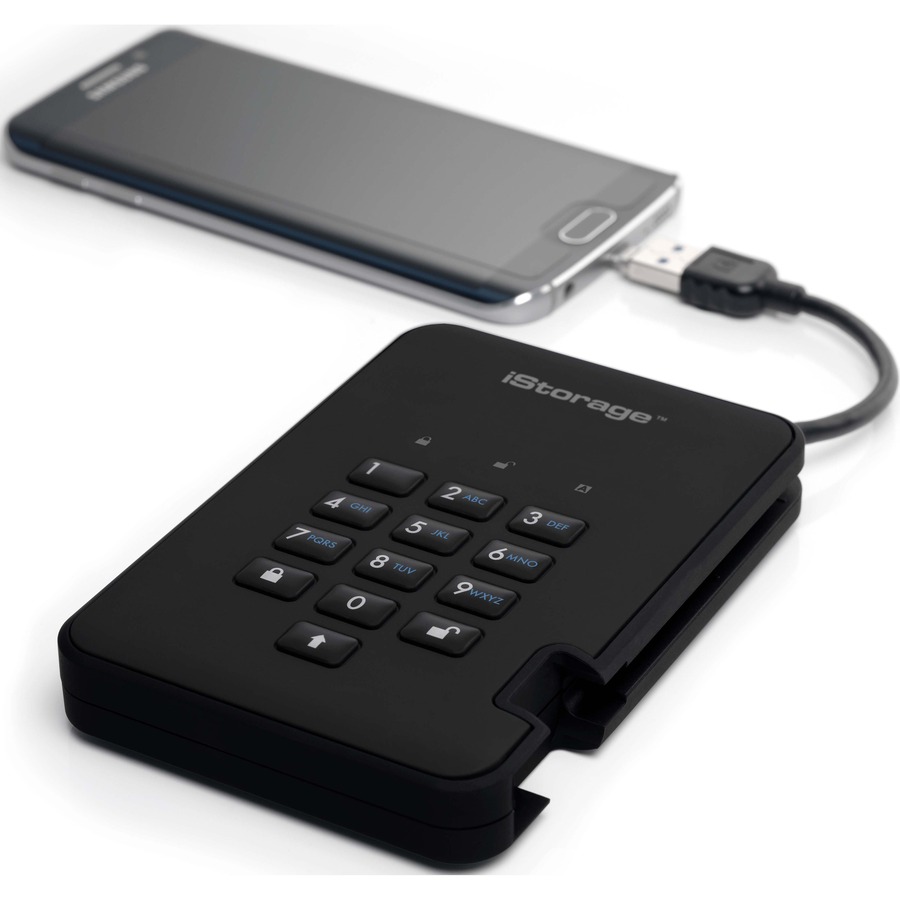 iStorage diskAshur2 HDD 2 TB | Secure Portable Hard Drive | Password Protected | Dust/Water-Resistant | Hardware Encryption IS-DA2-256-2000-B