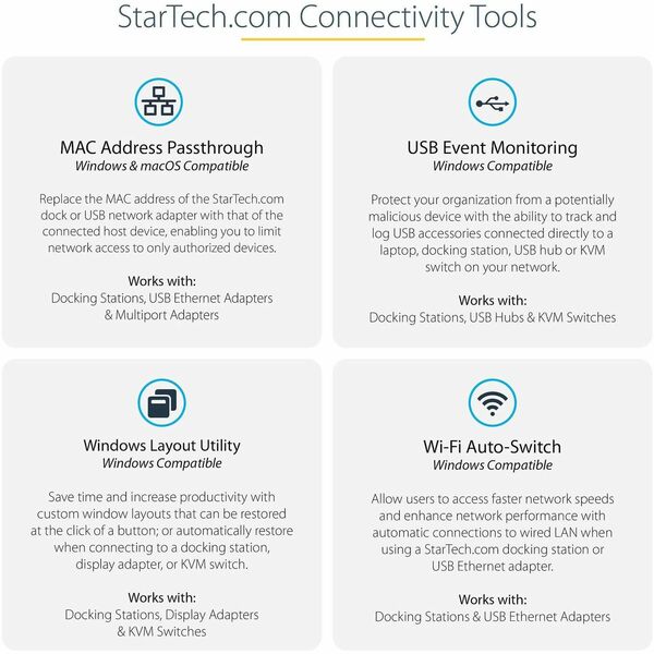 StarTech.com USB C Dock - Triple 4K - Mac, Windows & Chrome (DK30CH2DEP)