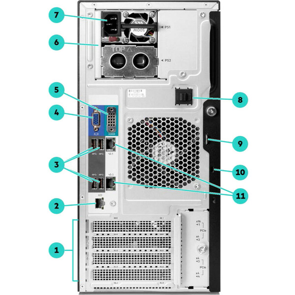 HPE ProLiant ML30 G10 Intel Xeon E-2134 4-Core 3.30GHz 16GB Tower Server- 8x 2.5" SFF Bays (P06793-S01) - Genuine HPE 2.5" HDD to be ordered separatel