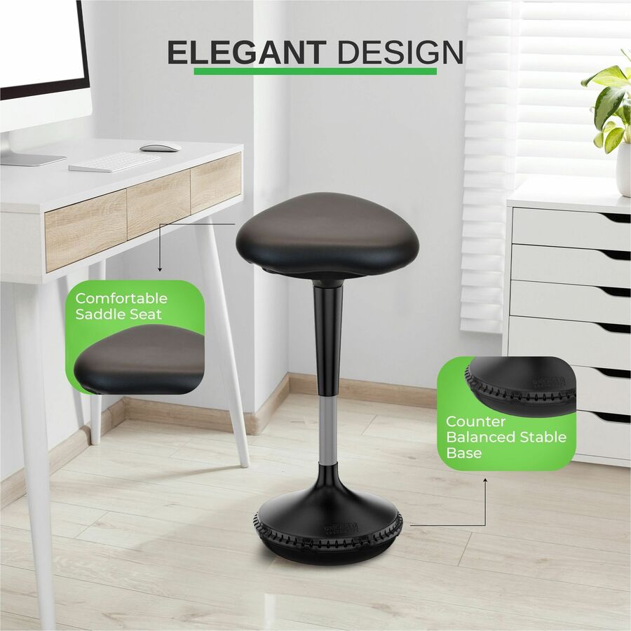 WOBBLE STOOL Standing Desk Chair ergonomic tall adjustable height sit  stand-up office balance drafting bar swiveling leaning perch perching high