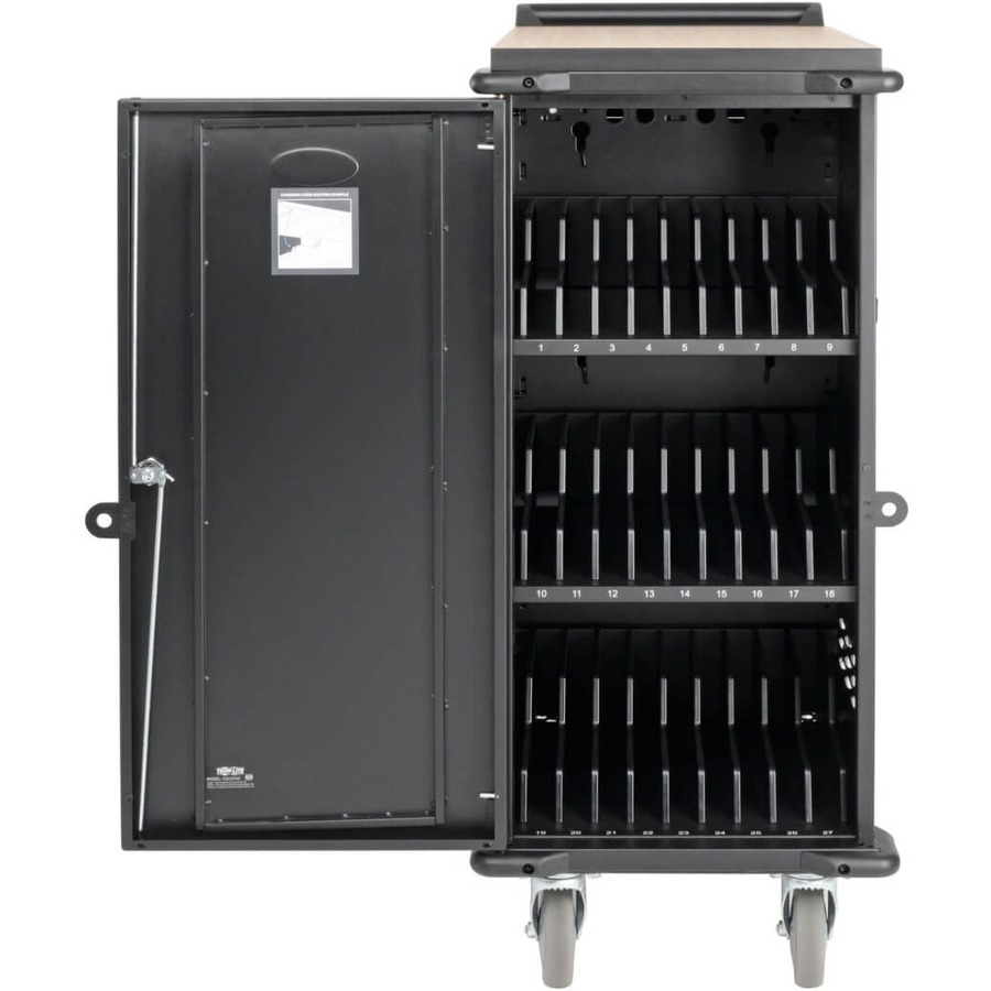 Tripp Lite by Eaton 27-Device AC Charging Cart for Laptops and Chromebooks - 120V NEMA 5-15P 10 ft. (3.05 m) Cord Black