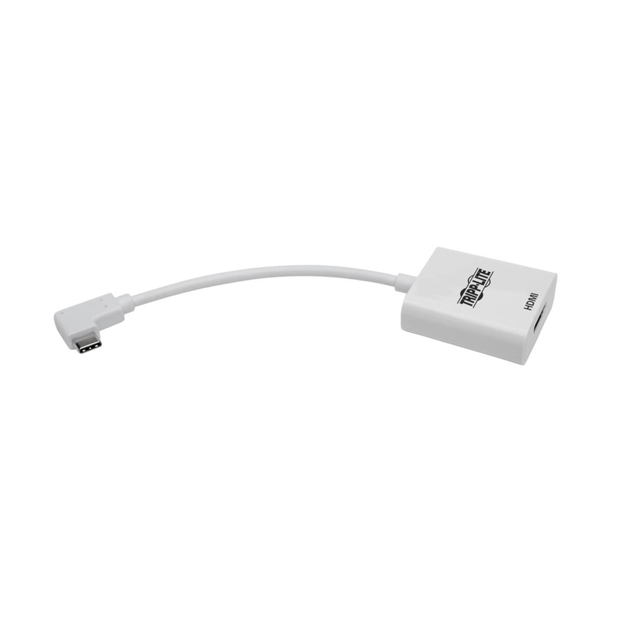 Eaton Tripp Lite Series USB-C to HDMI Adapter (M/F) 4K 60 Hz, HDCP 2.2, Right-Angle USB-C, White