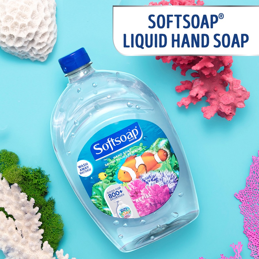 Softsoap Aquarium Soap Refill - Fresh Scent - 1.48 L - Flip Top Bottle Dispenser - Dirt Remover, Bacteria Remover - Hand - Clear - 1 Each - Hand Soaps/Cleaners - CPC05262