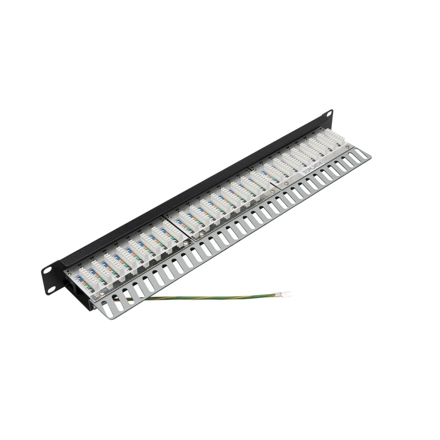 Tripp Lite by Eaton Cat5e/Cat6 24-Port Patch Panel - Shielded Krone IDC 568B RJ45 Ethernet 1U TAA