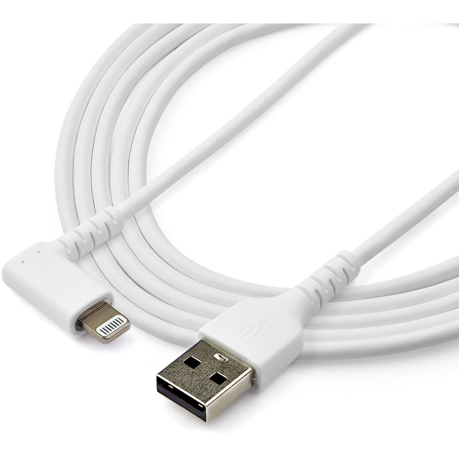 3 foot (1m) Durable White USB-C to Lightning Cable - Heavy Duty Rugged  Aramid Fiber USB Type A to Lightning Charger/Sync Power Cord - Apple MFi