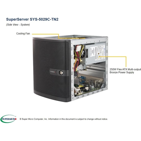 Supermicro 5029C-TN2 Mini-Tower Barebone - X11SCV-Q LGA1151 Board, 4x 3.5" Hot-Swap Bays (5029C-TN2)