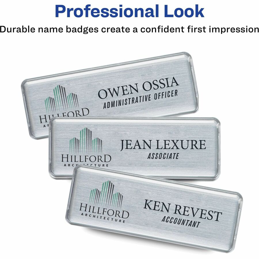 The Mighty Badge® Mighty Badge Professional Reusable Name Badge System - Plastic - Silver