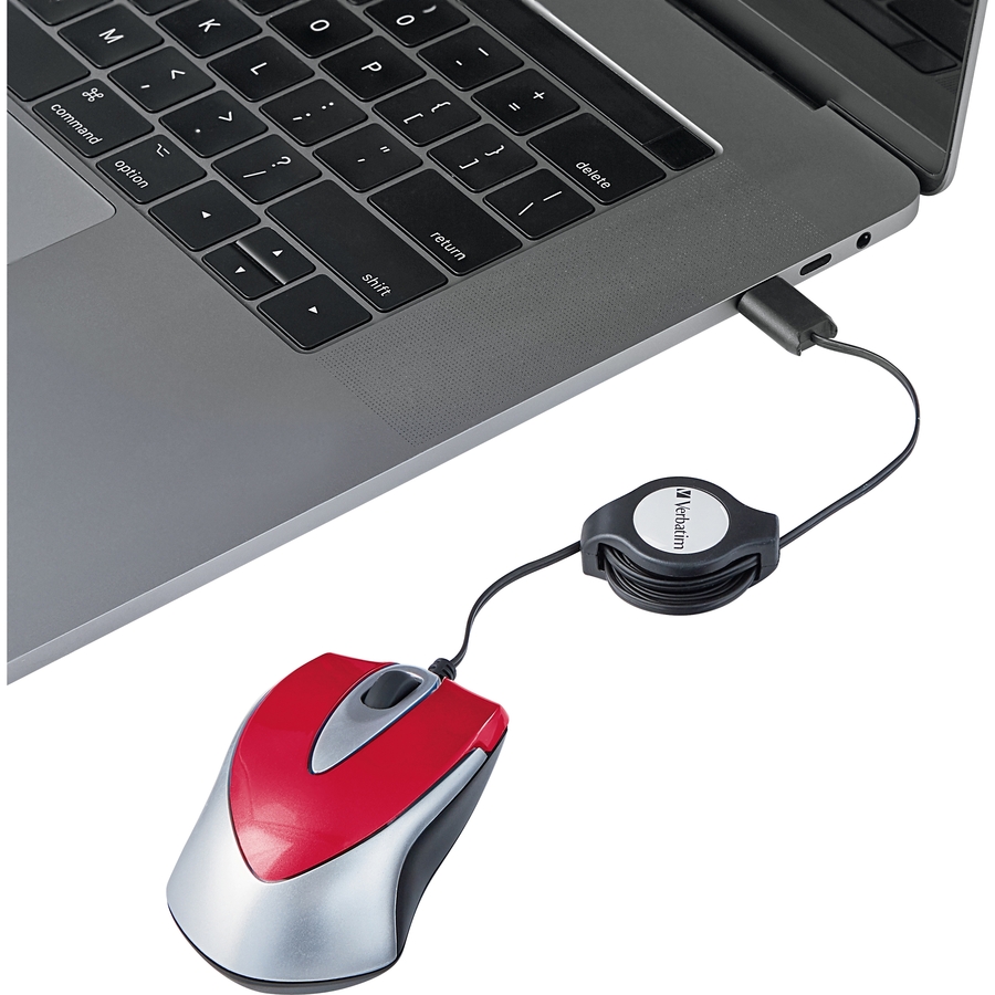 Verbatim USB-C Mini Optical Travel Mouse-Red