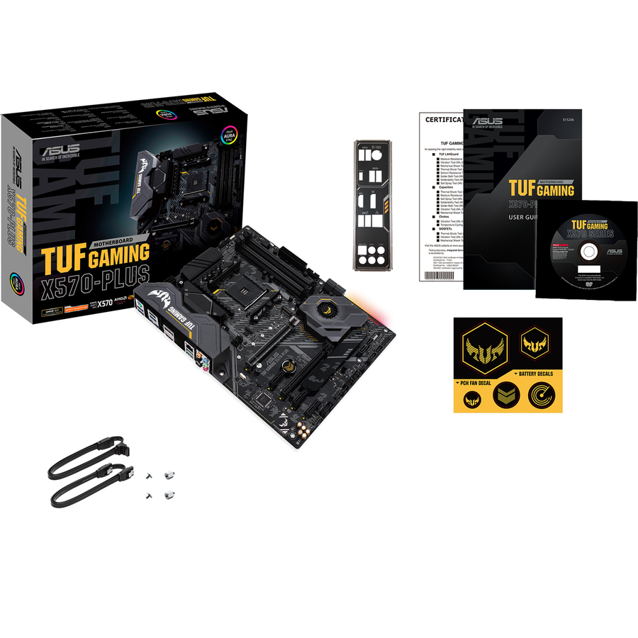 Tuf Gaming X570 Plus Desktop Motherboard Amd Chipset Socket Am4 128 Gb Ddr4 Sdram Maximum Ram Dimm Udimm 4 X Memory Slots Gigabit Ethernet Hdmi 8 X Sata Interfaces 90mb1180 M0aay0