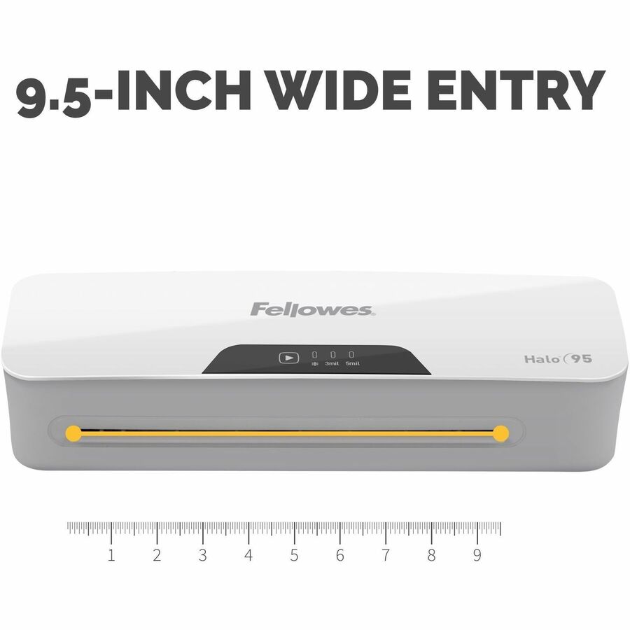 Fellowes Halo™ 95 Thermal Laminatorfor Home, School or Office with 10 Pouch Starter Kit, Easy to Use, 1 Minute Warm-Up, Jam-Free - Pouch - Release Lever - 3" x 13.5" x 4.4"