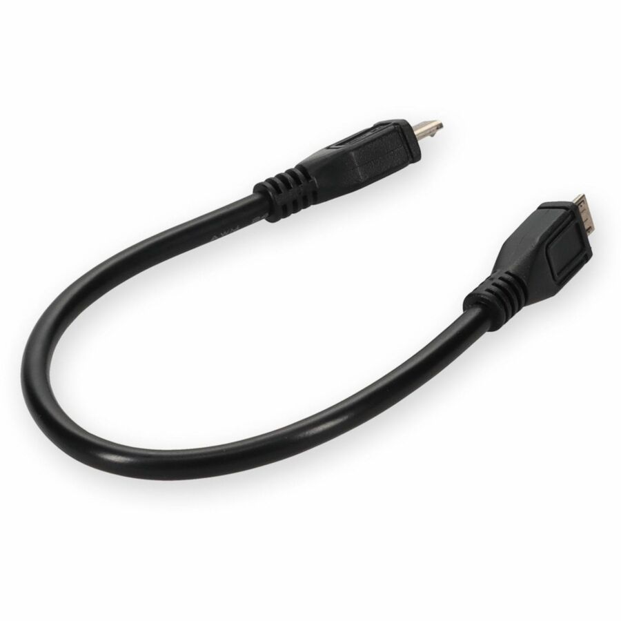 Black 1 ft Micro-USB 2.0 male to USB 2.0 female on-the-go cable — alternate view 4