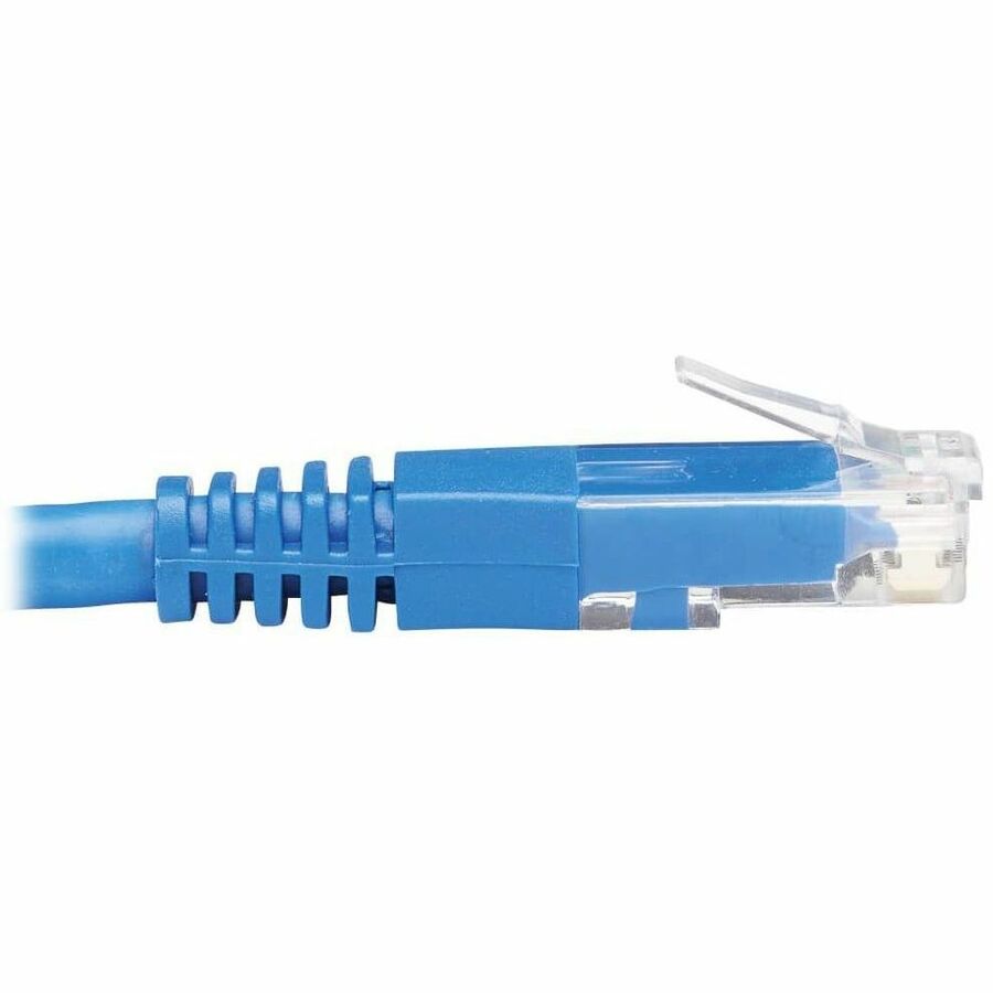 Eaton Tripp Lite Series Down-Angle Cat6 Gigabit Molded UTP Ethernet Cable (RJ45 Right-Angle Down M to RJ45 M), Blue, 20 ft. (6.09 m)