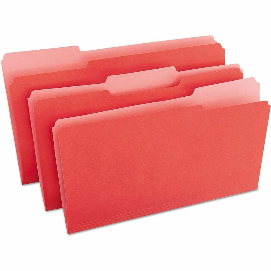 Universal 1/3 Tab Cut Legal Top Tab File Folder - 8 1/2" x 14" - Assorted Tab Position - 11 pt. - Stock - 100 Box