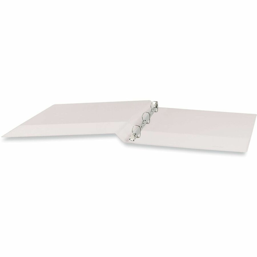 Universal Slant D-Ring View Binder, 3 Rings, 0.5" Capacity, 11 x 8.5, White - 1/2" Binder Capacity - Letter - 8 1/2" x 11" Sheet Size - 120 Sheet Capacity - 3 Ring(s) - Fastener(s): Ring - Pocket(s): 2, Inside Front & Back - Polypropylene - White - Non-st