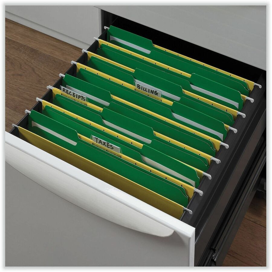Universal 1/3 Tab Cut Letter Top Tab File Folder - 8 1/2" x 11" - 1" Expansion - Assorted Tab Position - 11 pt. - Stock - 100 Box