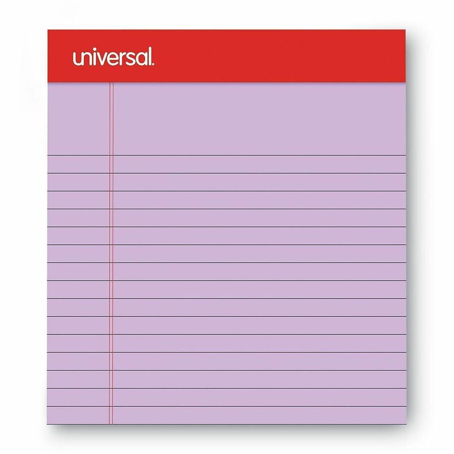 Universal Notepad - 1 Subject(s) - 50 Sheets - Tape Bound - Narrow Ruled Front Ruling - 16 lb Basis Weight - 8" Height x 5" Width - Orchid Paper - Chipboard Cover - 1 Dozen