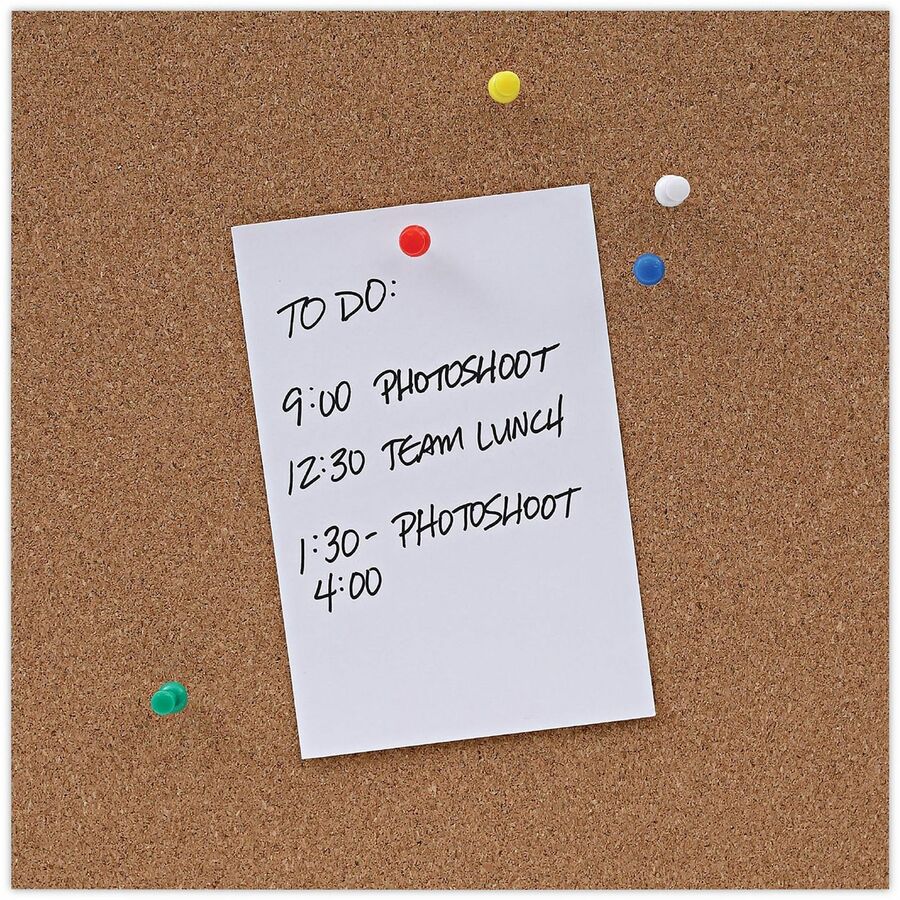 Universal Bulletin Board - 18" Board Height x 24" Board Width - Tan Natural Cork Surface - Self-healing, Corner, Durable - Oak Wood Frame - 1 / Each