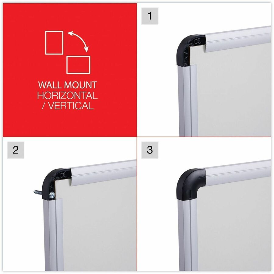 Universal Dry Erase Board - 72" (6 ft) Width x 48" (4 ft) Height - White Melamine Surface - Satin Aluminum Frame - 1 Each