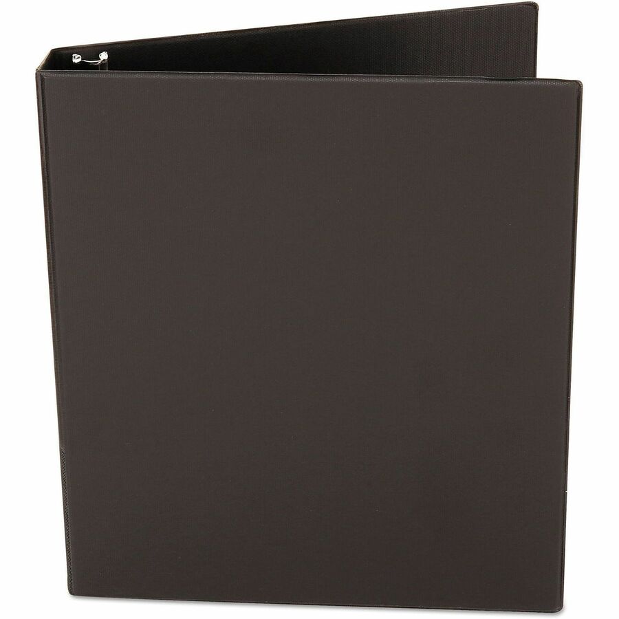 Universal Ring Binder - 1" Binder Capacity - Letter - 8 1/2" x 11" Sheet Size - 220 Sheet Capacity - 3 Ring(s) - Fastener(s): Ring - Pocket(s): 2, Inside Front & Back - Polypropylene - Black - Non-stick - 1 Each