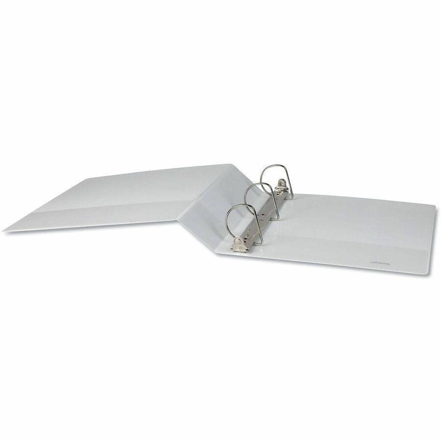 Universal Slant D-Ring View Binder, 3 Rings, 2" Capacity, 11 x 8.5, White, 4/Pack - 2" Binder Capacity - Letter - 8 1/2" x 11" Sheet Size - 500 Sheet Capacity - 3 Ring(s) - Fastener(s): Ring - Pocket(s): 2, Inside Front & Back - Polypropylene - White - No