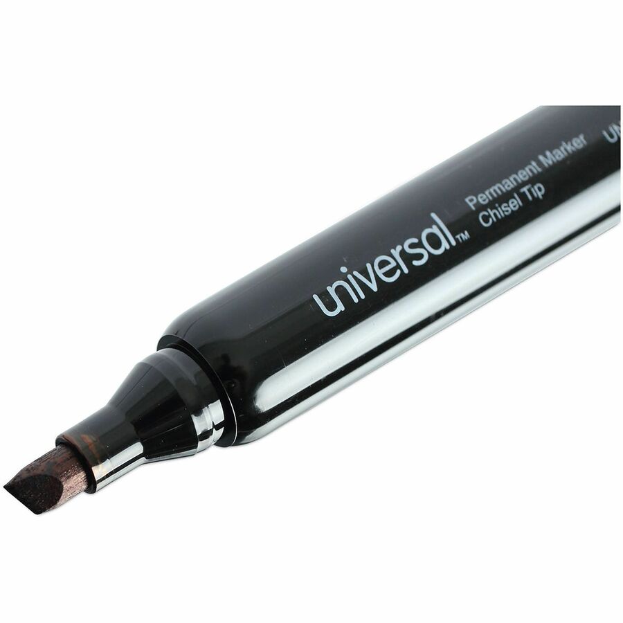 Universal Chisel Tip Permanent Marker Value Pack, Broad Chisel Tip, Black, 36/Pack - Broad Chisel Marker Point - Black Ink - General Purpose - 36 / Pack
