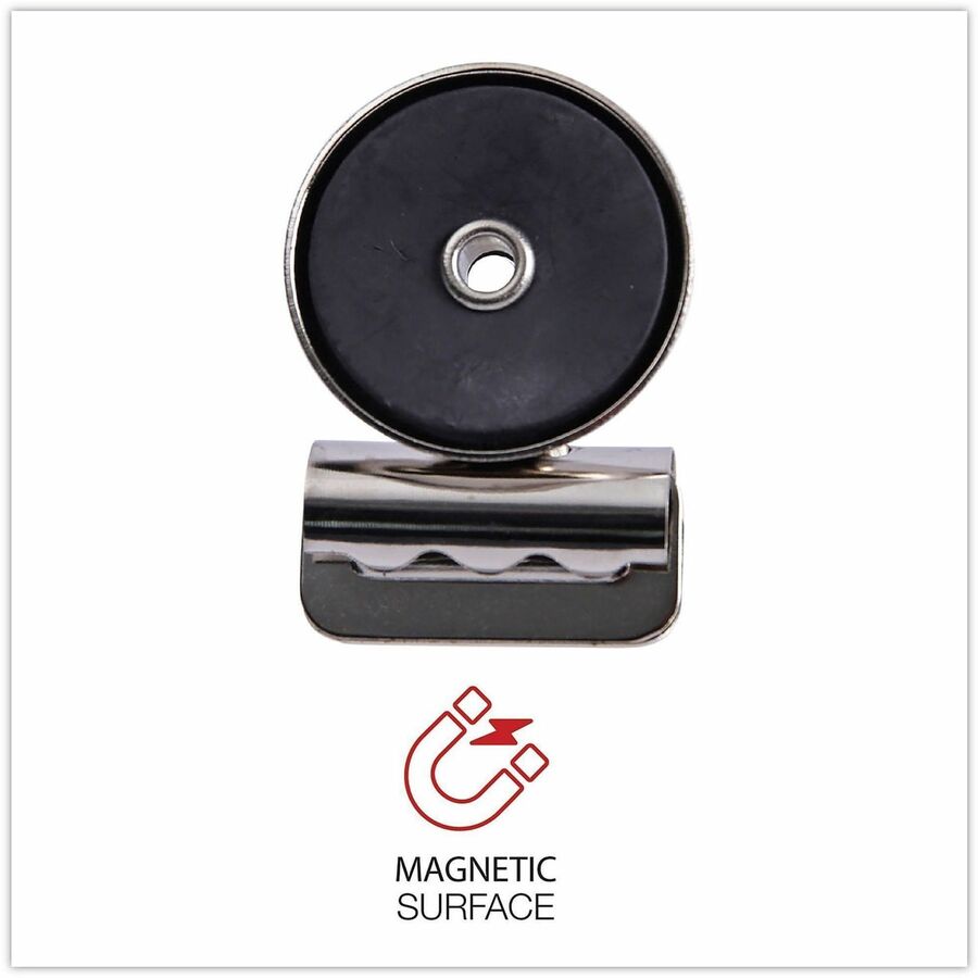 Universal Bulldog Magnetic Clips, Small, Nickel, 18/Pack - Small - 1.2" Width - 0.25" Size Capacity - Nickel - Nickel Plated Steel - 18 / Pack