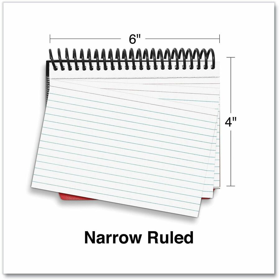 Universal Spiral Bound Index Cards, Ruled, 4 x 6, White, 120/Pack - 4" Width x 6" Length - White Poly Divider - Ruled - 120 / Pack