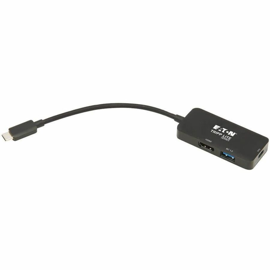 Eaton Tripp Lite Series USB-C Multiport Adapter - HDMI 4K 60 Hz, 4:4:4, HDR, USB 3.x (5Gbps) Hub Ports, 100W PD Charging, Black