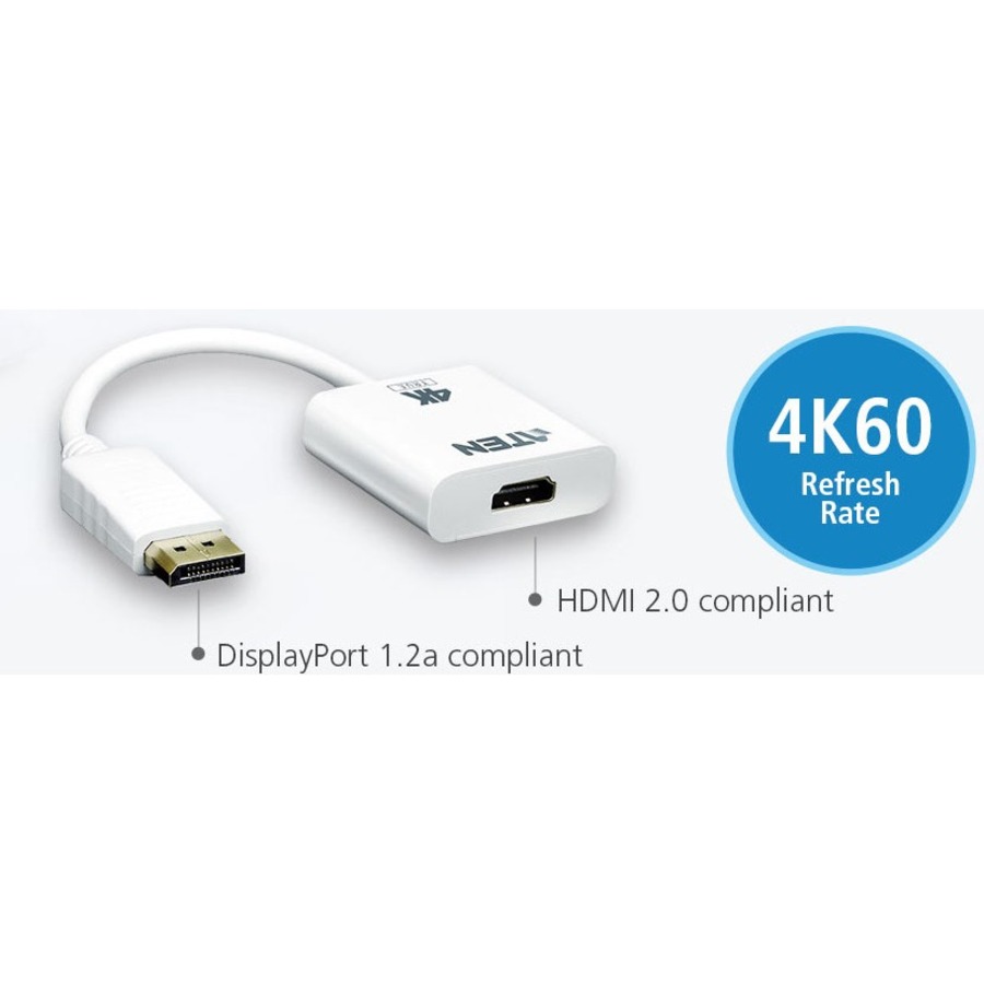 ATEN DisplayPort to True 4K HDMI Active Adapter - 4096 x 2160 - DisplayPort - 1 x HDMI Out - Plastic