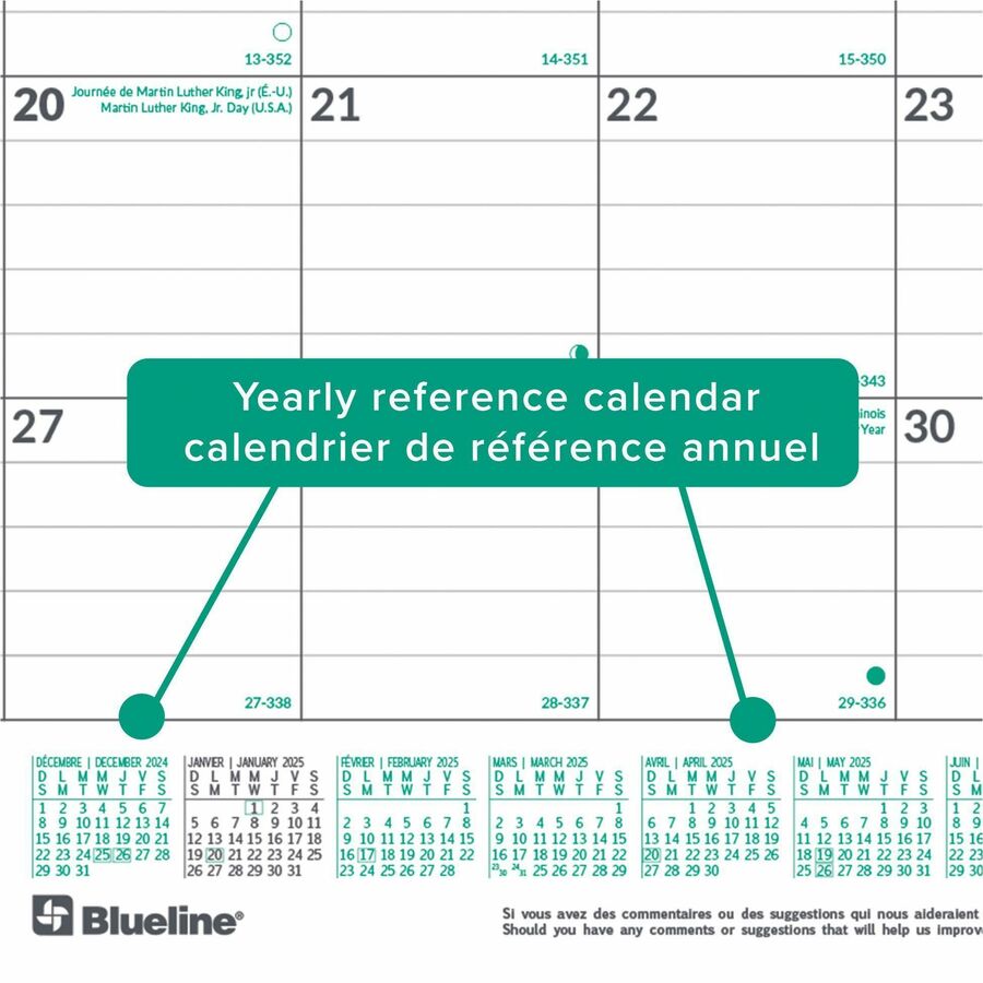 Blueline EcoLogix Planner - Monthly - 1 Year - January 2024 till December 2024 - Calendars - BLIC177437B