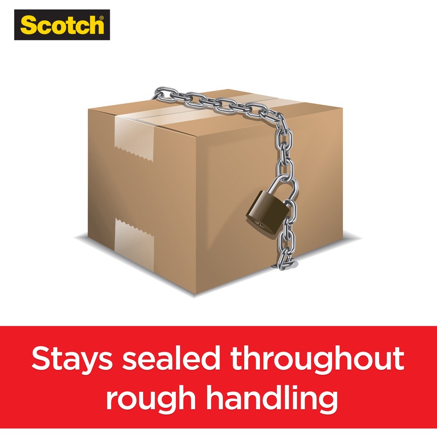Scotch Box Lock Packaging Tape - 54.60 yd Length x 1.88" Width - Dispenser Included - 1 / Roll - Clear