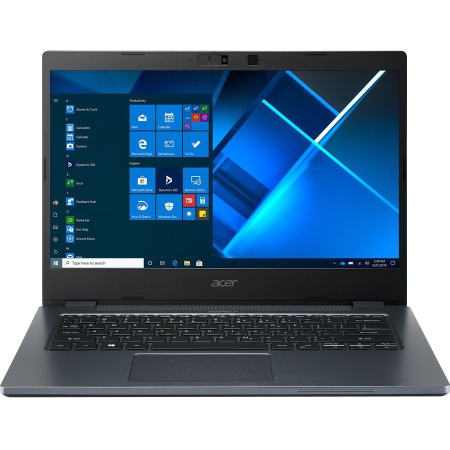 Acer TravelMate P414 business laptop with 14-inch Full HD IPS display, Intel Core i7, and slate blue chassis — alternate view 4