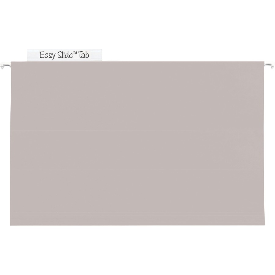 Smead TUFF 1/3 Tab Cut Legal Recycled Hanging Folder - 8 1/2" x 14" - 3" Expansion - Top Tab Location - Assorted Position Tab Position - Steel Gray - 10% Recycled - 18 / Box