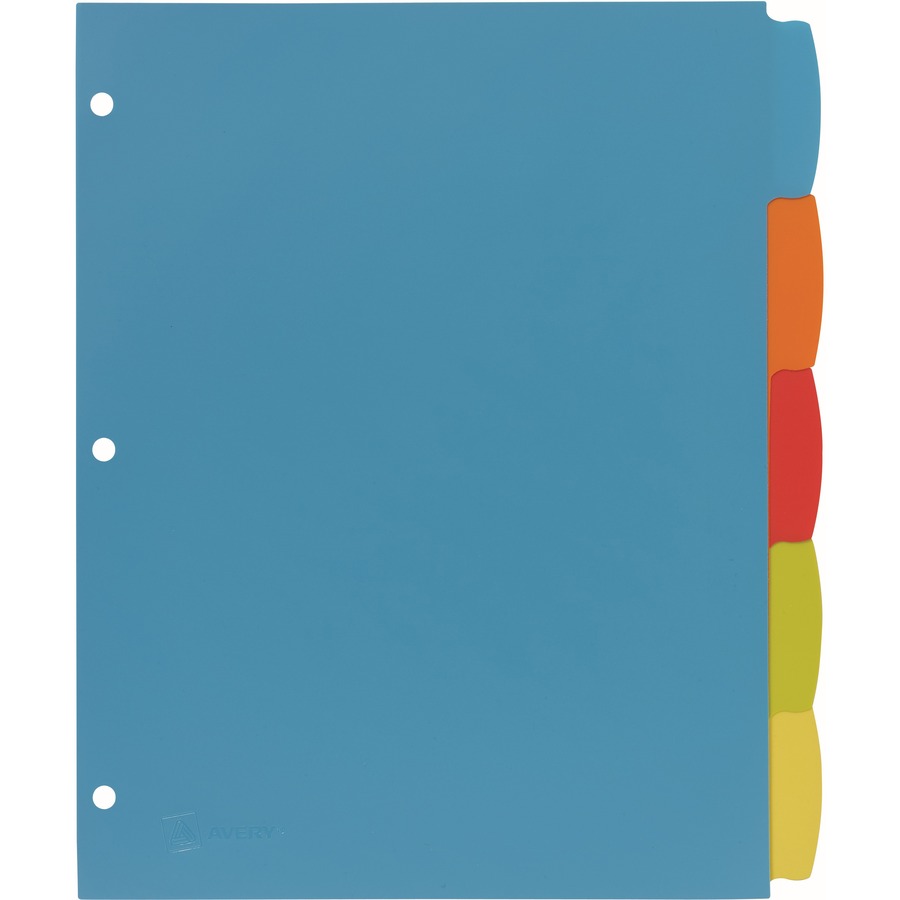 Avery durable Write-On Intercalaires en plastique 5-Tabs Multicolore 