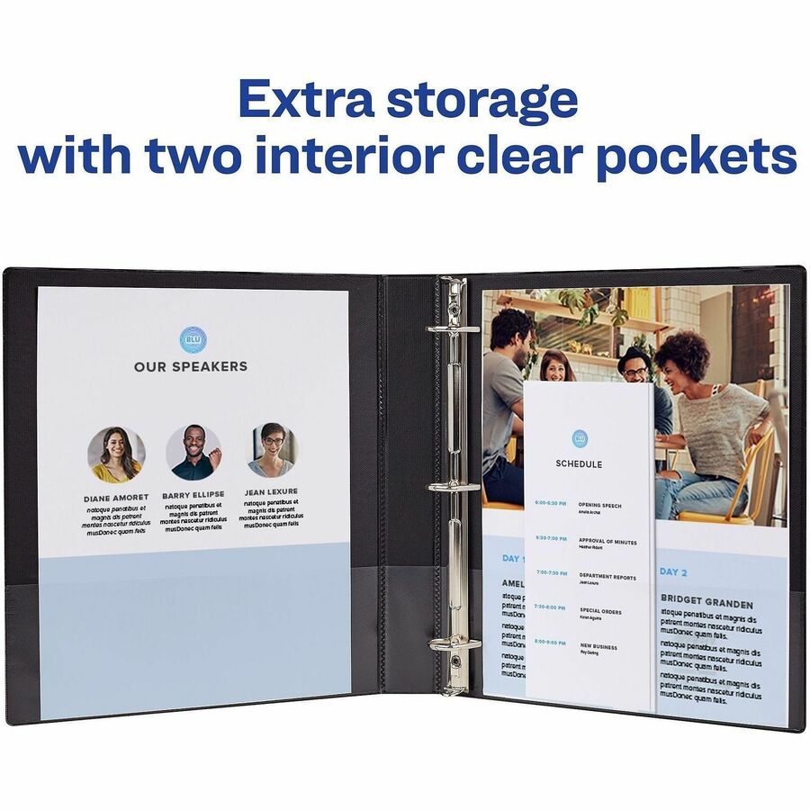 Avery Durable View 3 Ring Binder, 1" Slant Rings, 1 Pink Binder - Avery® Durable View 3 Ring Binder, 1" Slant Rings, 1 Pink Binder (17830)