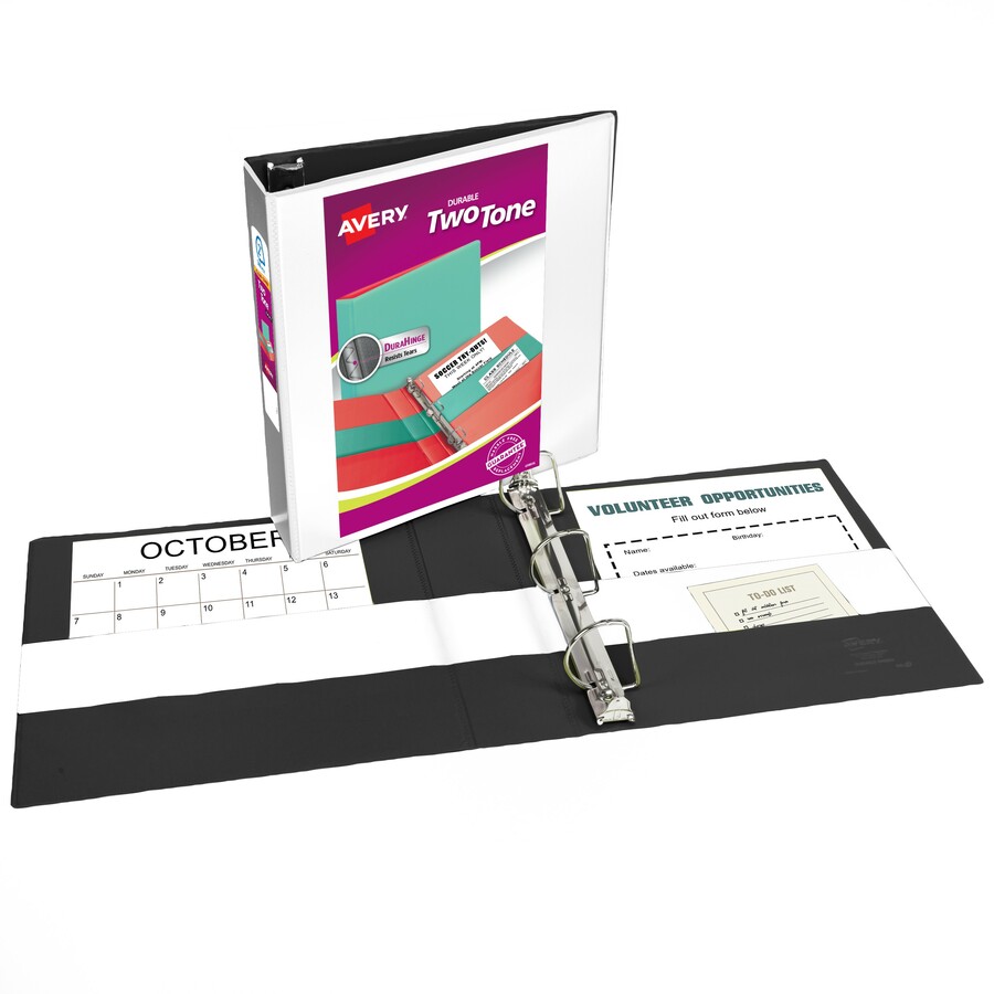 Avery® Ring Binder - 2" Binder Capacity - Letter - 8 1/2" x 11" Sheet Size - 530 Sheet Capacity - Slant Ring Fastener(s) - 4 Pocket(s) - Polypropylene - Violet, Mint, White - Recycled - Pocket, Durable, Tear Resistant, Split Resistant - 6 / Carton