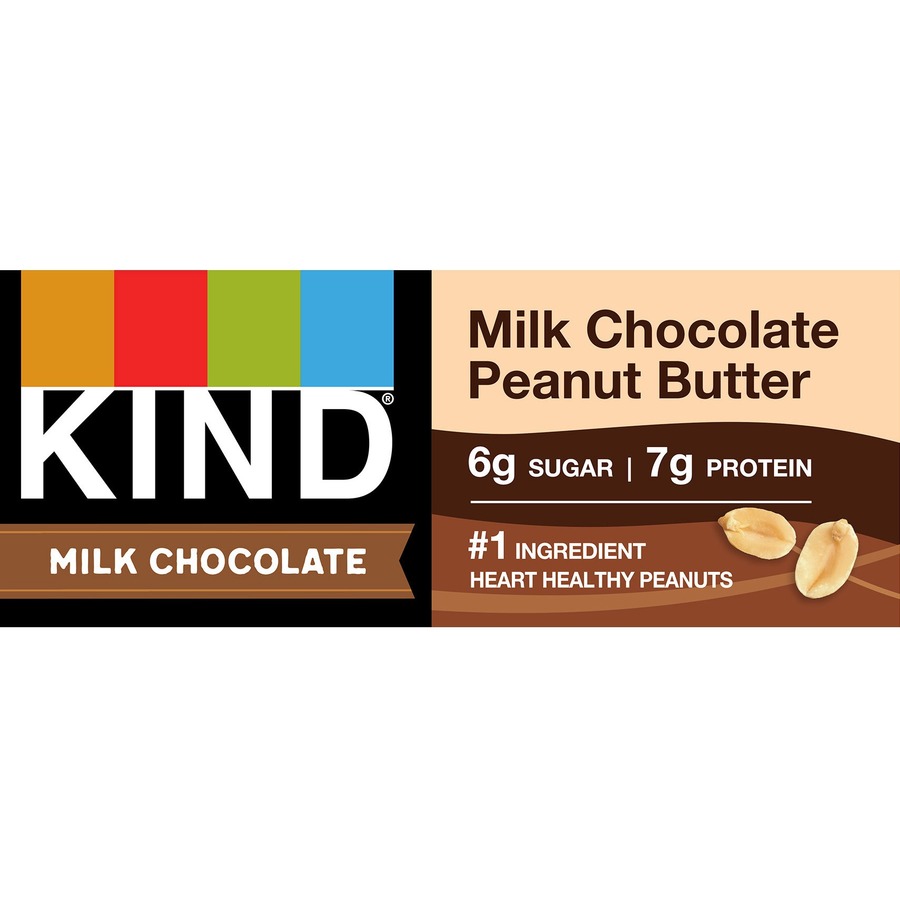 KIND Milk Chocolate Peanut Butter Nut Bars - Low Sodium, Gluten-free, Individually Wrapped, Low Glycemic - Milk Chocolate Peanut Butter - 12 / Box