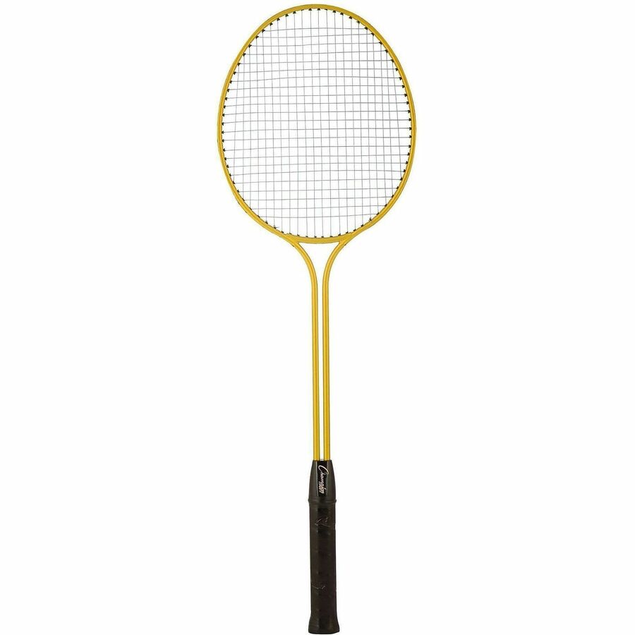 Champion Sports Tempered Steel Twin Shaft Badminton Racket Set - Red, Orange, Yellow, Green, Blue, Purple - Nylon, Leather, Tempered Steel