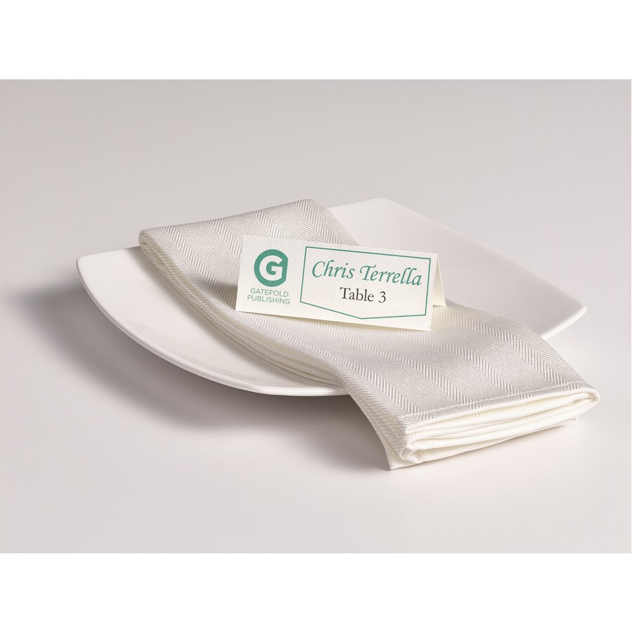 Avery® Place Cards with Sure Feed - 1 7/16" x 3 3/4" - Matte - 5 / Carton - 6 Sheets - Double-sided, Foldable, Heavyweight, Textured, Perforated, Print-to-the-edge, Printable - White