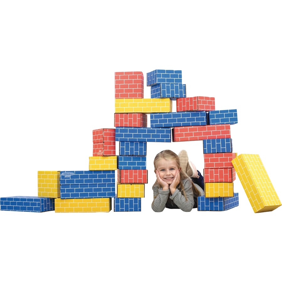Bankers Box At Play Building Blocks, 40PK - Skill Learning: Building, Exploration, Shape, Size Differentiation - Blocks & Construction - FEL1230801