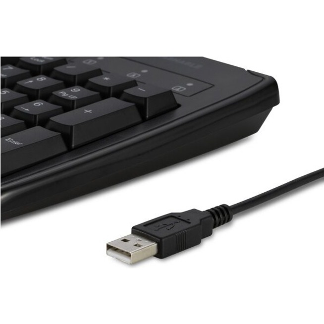 Kensington Pro Fit USB Washable Keyboard - Cable Connectivity - USB Interface - 104 Key - Rugged - English - Desktop Computer - Windows, Mac OS, Chrome OS - Black - Keyboards - KMWK74200CA