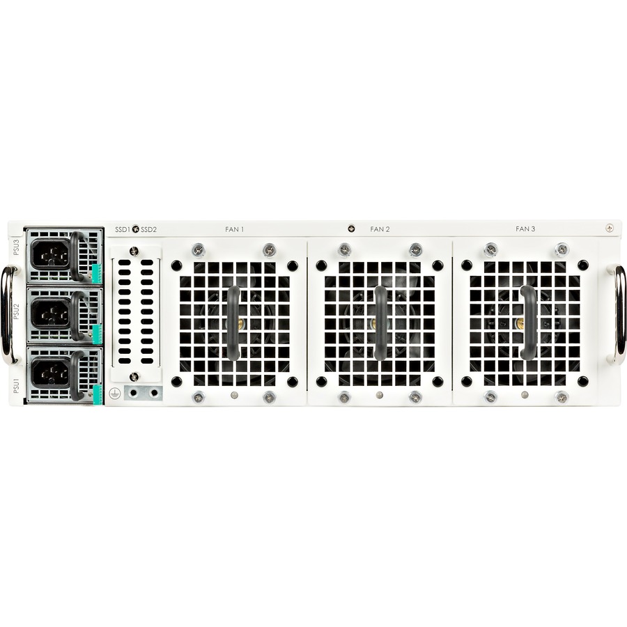Fortinet FortiGate 6501F-DC chassis firewall with 40/100GE QSFP28 and 1/10/25GE SFP28 slots — alternate view 4