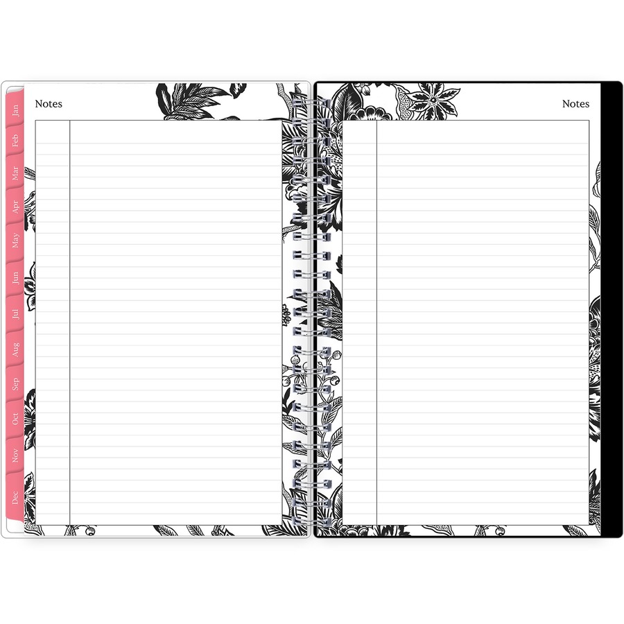 Picture of Analeis Create-Your-Own Cover Weekly/Monthly Planner, Floral, 8 x 5, White/Black/Coral, 12-Month (July to June): 2022 to 2023
