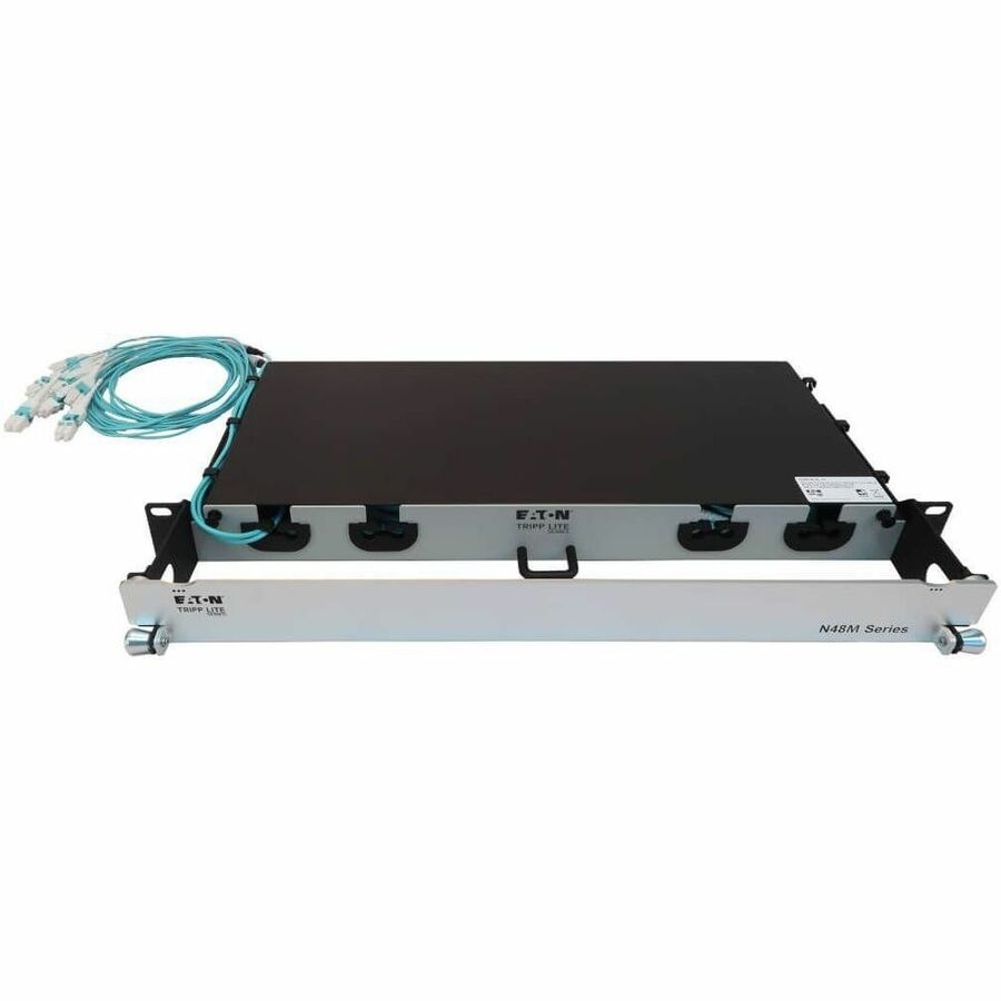 Eaton Tripp Lite Series Preloaded Fiber Panel, 1U - 6x (4x LC/LC Duplex M/M) 8F Trunk Cables, OM4 Multimode, 10 m (32.8 ft.)